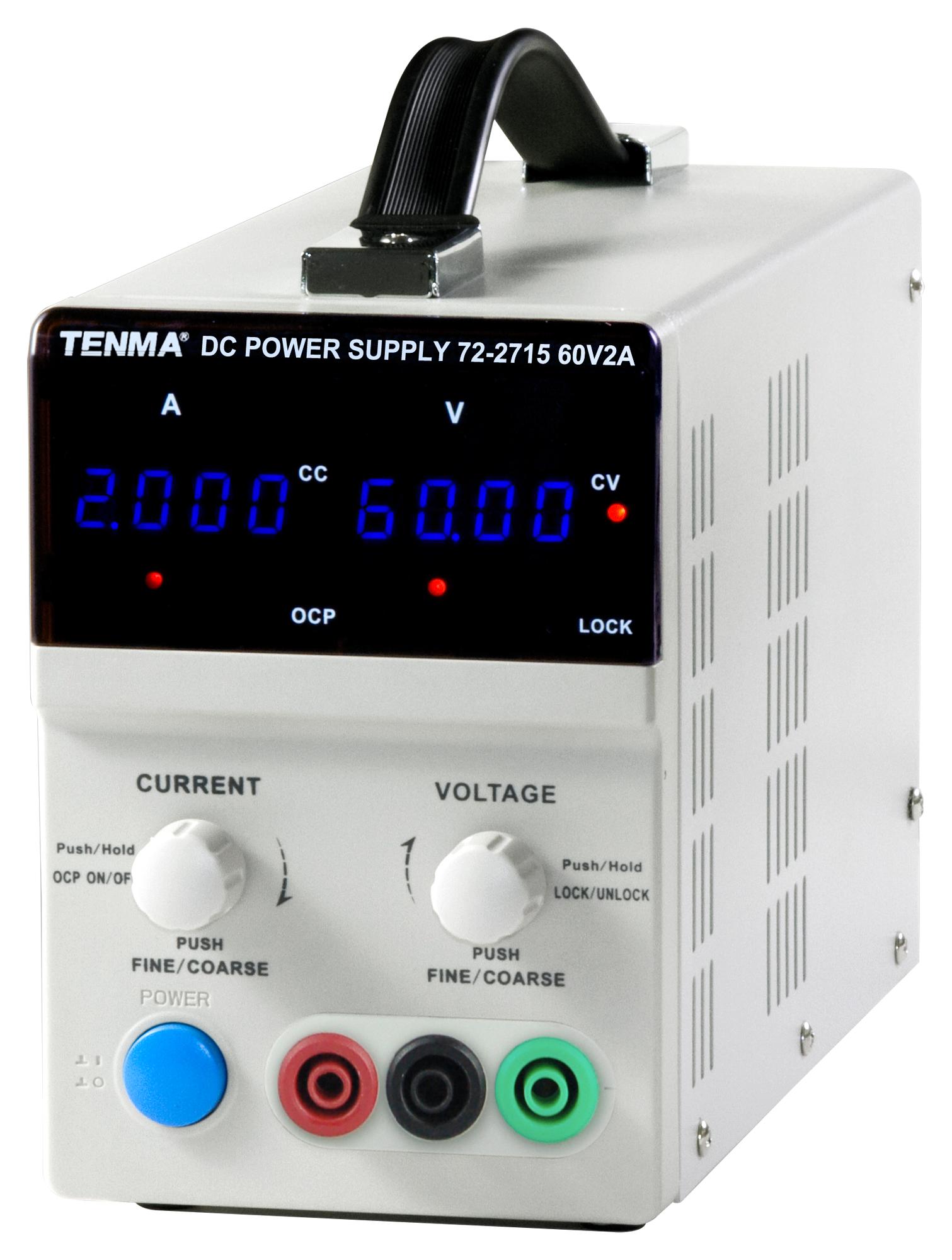 Tenma 72-2715 Bench Power Supply, 1-Ch, 60V, 2A, Prog