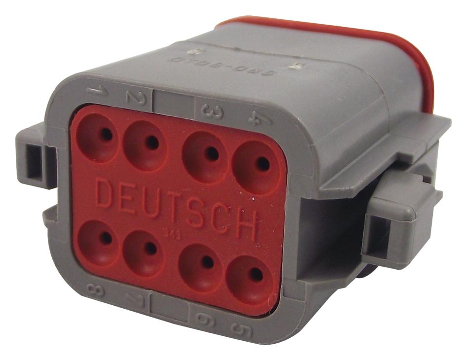 Deutsch - Te Connectivity Dt06-08Sa Plug Housing, 8Pos, Pa Gf, Grey