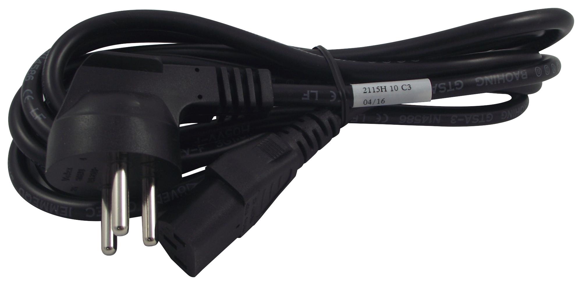 Volex 2115H Power Cord, Israel Plug/iec C13, 2.5M