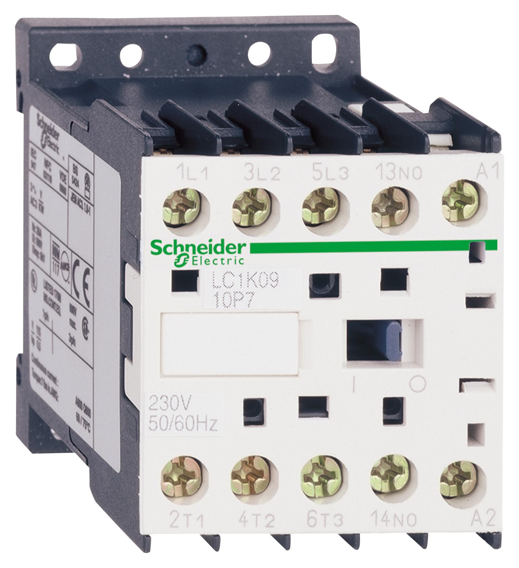 Schneider Electric Lc1K0901B7 Contactor, 3Pst-No, 24Vac, Din Rail