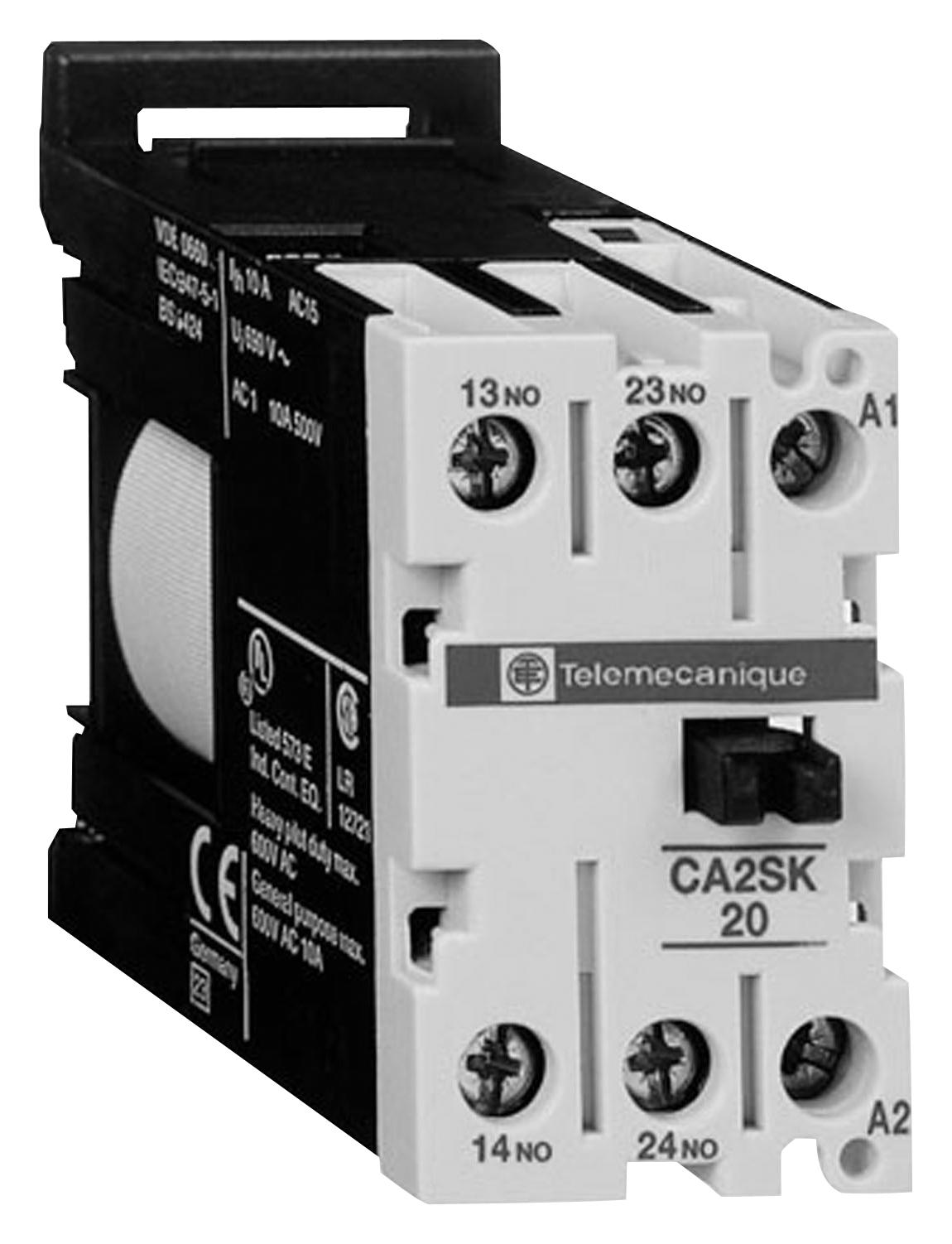 Schneider Electric Ca2Sk20U7 Contactor, Dpst-No, 240V, Dinrail