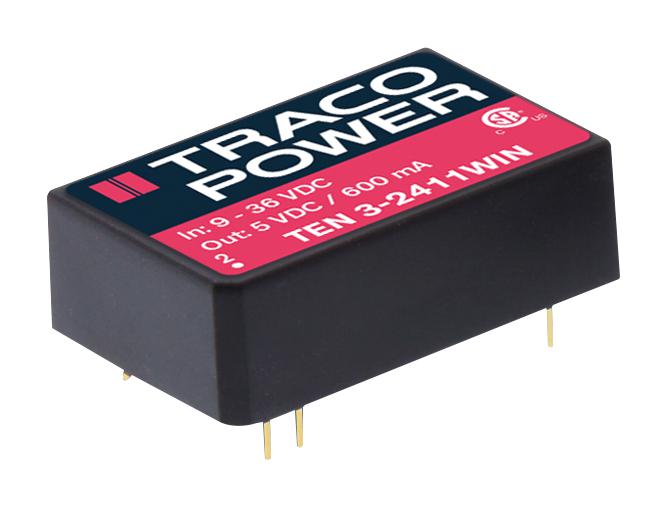 Traco Power Ten 3-2423Win Dc-Dc Converter, 2 O/p, 3W, Dip