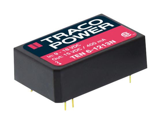 Traco Power Ten 6-1221N Dc-Dc Converter, 2 O/p, 6W