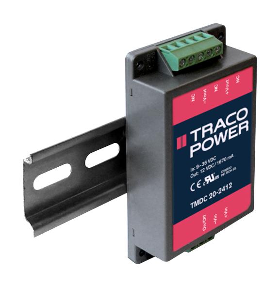 Traco Power Tmdc 20-2411 Dc-Dc Converter, 5.1V, 4A, 20W