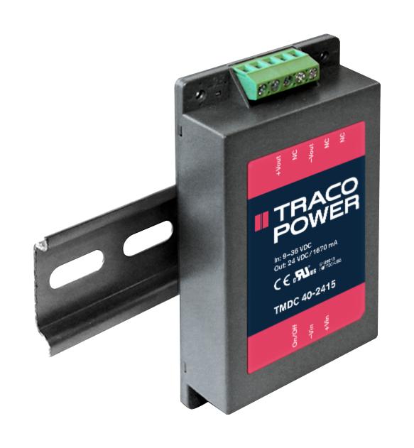 Traco Power Tmdc 40-2415 Dc-Dc Converter, 24V, 1.67A, 40W