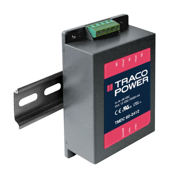 Traco Power Tmdc 60-2411 Dc-Dc Converter, 5.1V, 12A, 60W