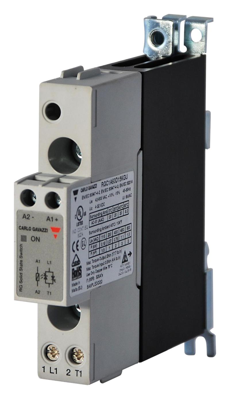 Carlo Gavazzi Rgc1A60D15Kgu Contactor, Zc, 600Vac, 20A, Panel