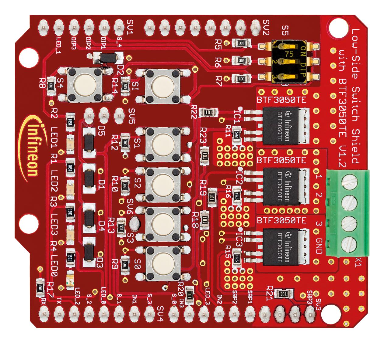 Infineon Shieldbtf3050Tetobo1 Eval Board, Low-Side Switch Shield