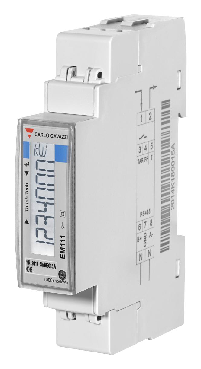 Carlo Gavazzi Em111Dinav81Xs1Pfb Digital Energy Meter, 1-Phase, 230Vac