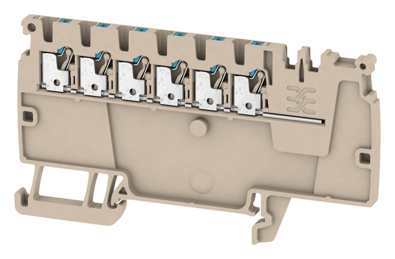 Weidmuller 1988170000 Terminal Block, Din Rail, 6Pos, 14Awg