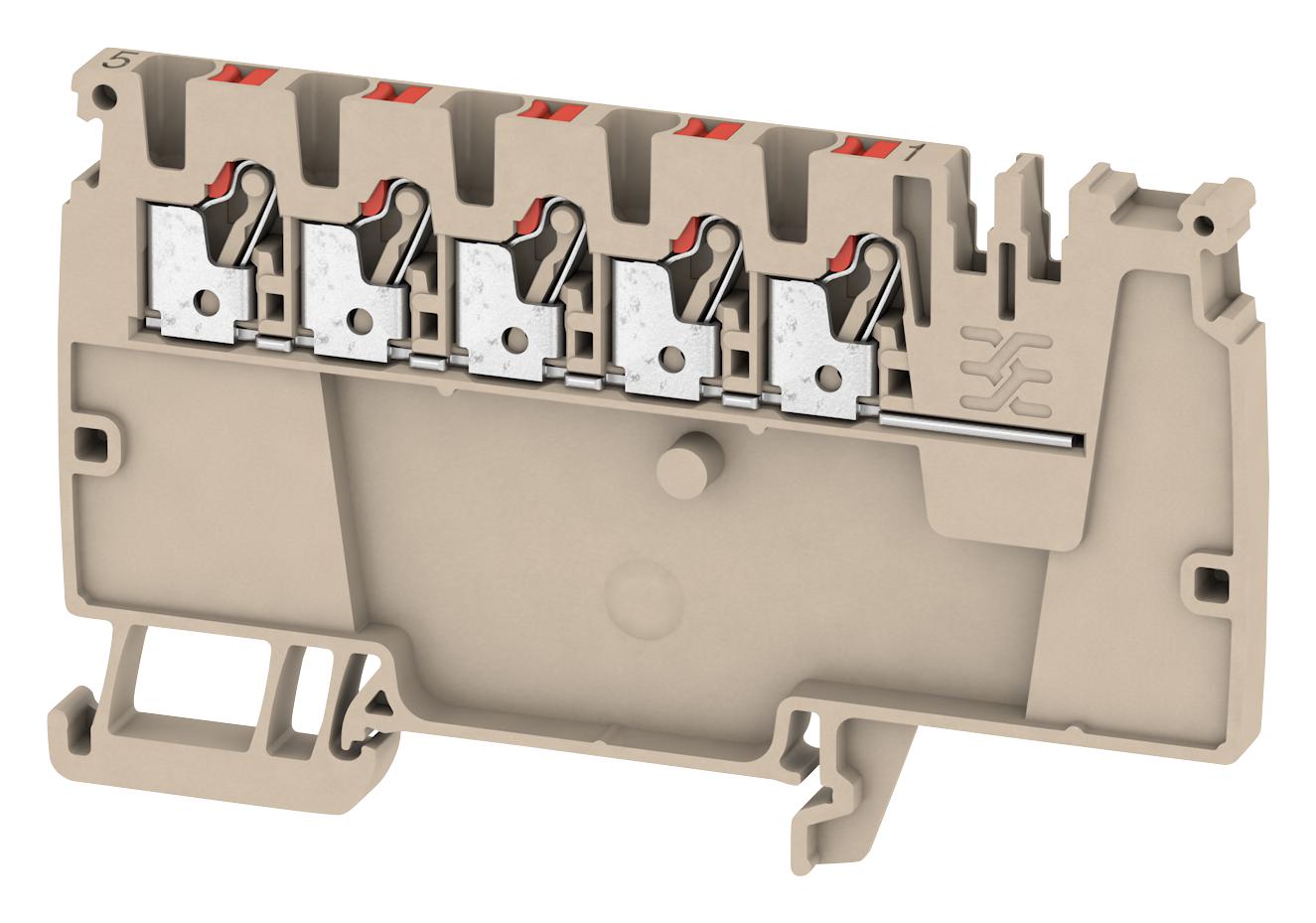 Weidmuller 1988290000 Terminal Block, Din Rail, 5Pos, 12Awg