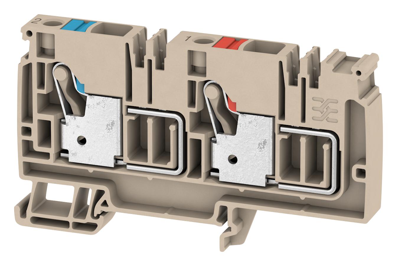 Weidmuller 1988250000 Terminal Block, Din Rail, 2Pos, 6Awg