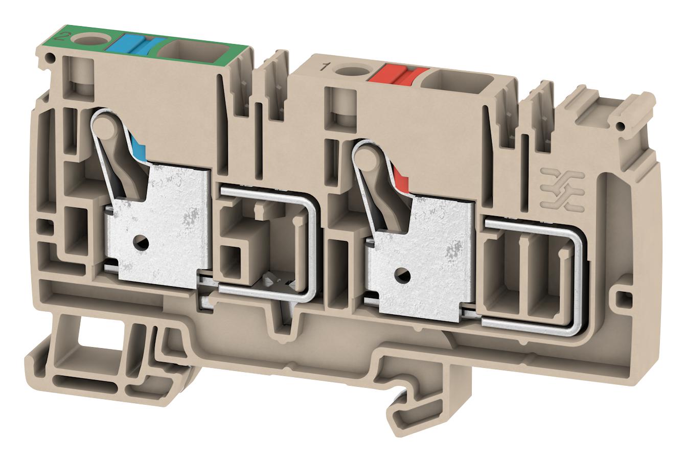 Weidmuller 1988240000 Terminal Block, Din Rail, 2Pos, 6Awg