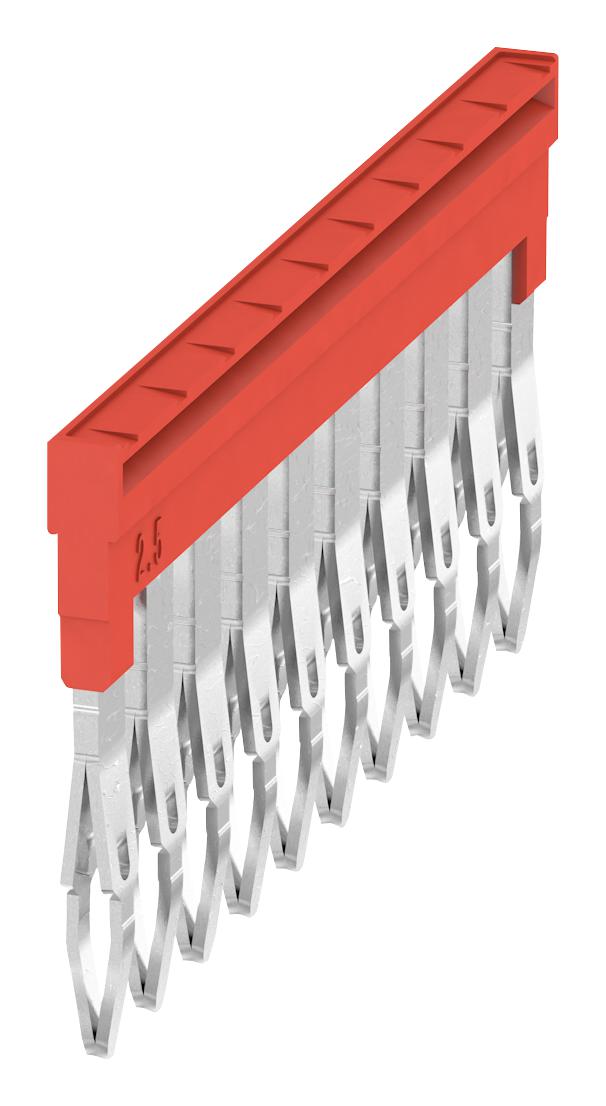 Weidmuller 2108910000 Cross Conn, 10Pos, Terminal Block, Red