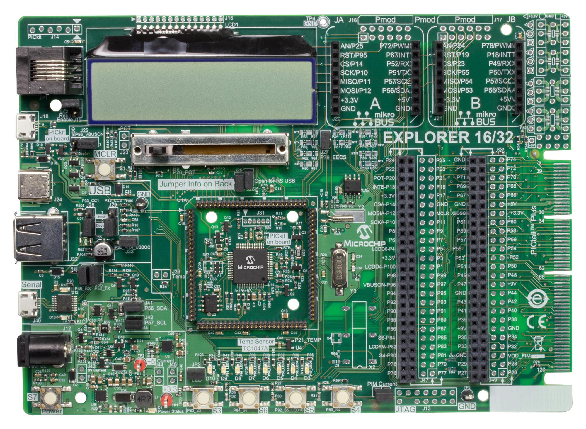 Microchip Dm240001-2 Dev Board, Explorer 16/32Bit Mcu