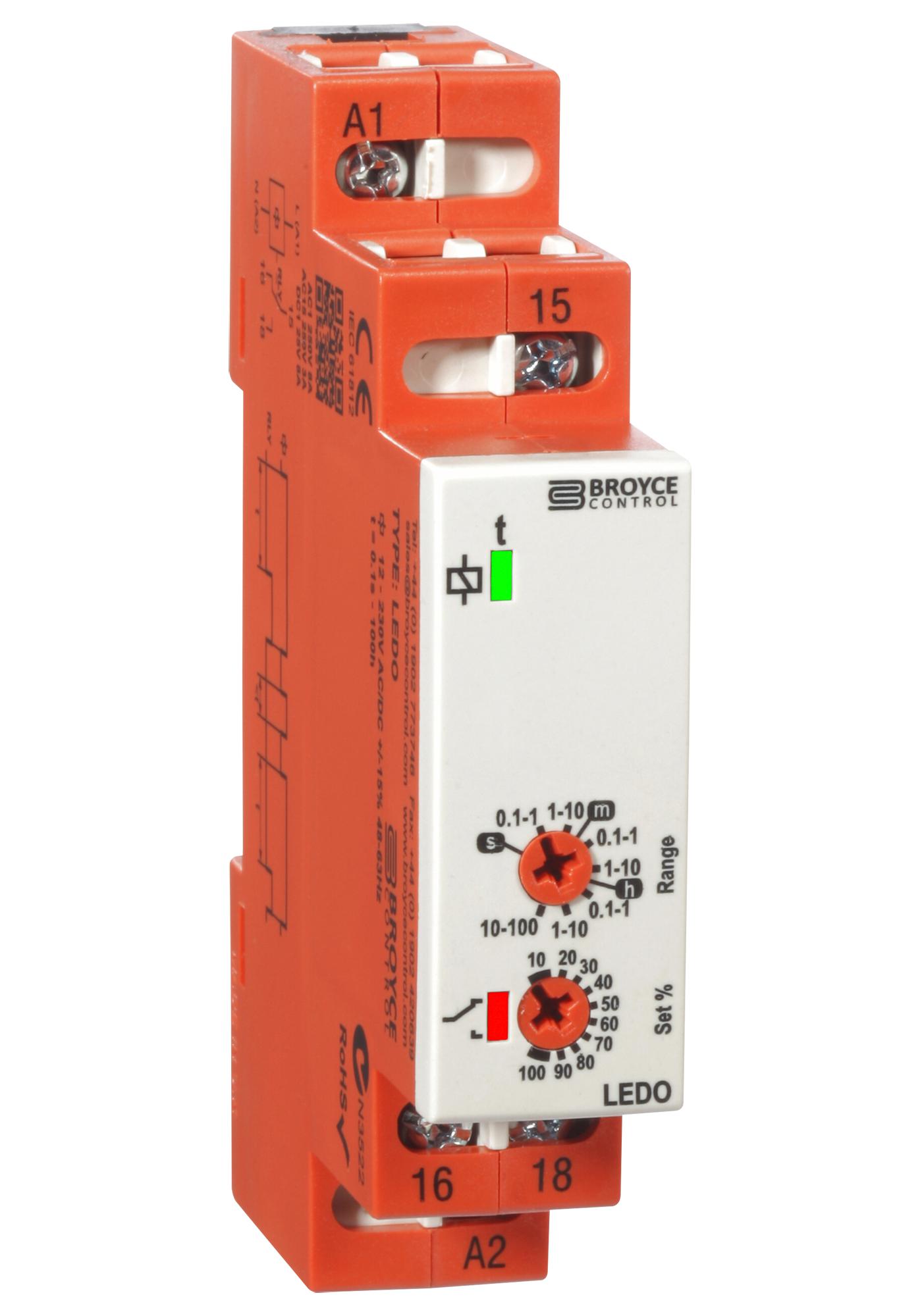 Broyce Control Ledo 12-230V Ac/dc Delay-On-Operate Timer, 0.1S-100H, Spdt