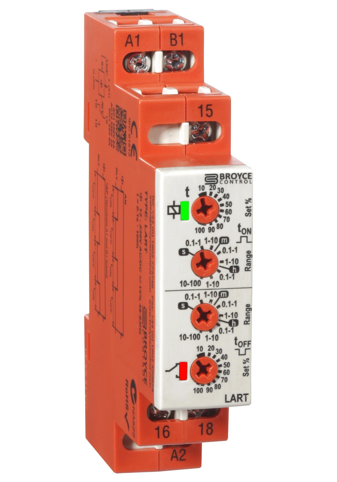 Broyce Control Lart 12-230V Ac/dc Multivolt Timer, On/off, 0.1S-100H, Spdt