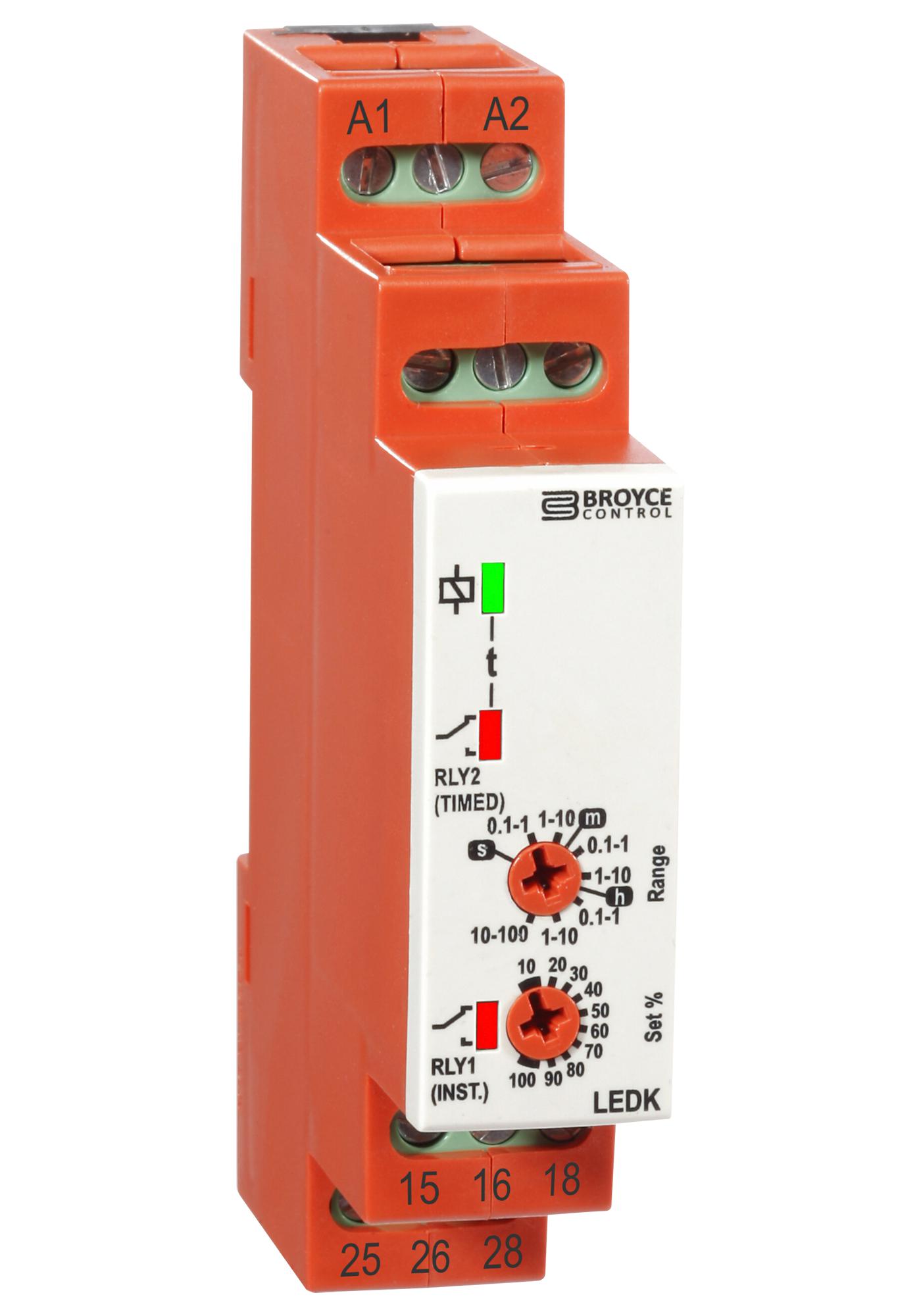 Broyce Control Ledk  12-230V Ac/dc Timer, Delay-On-Operate, 0.1S-100H, Spdt