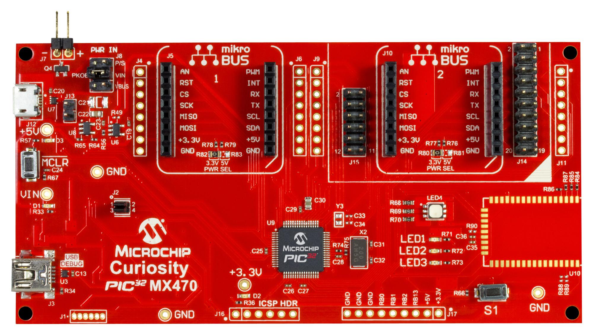 Microchip Dm320103 Dev Board, Curiosity Pic32 Mcu