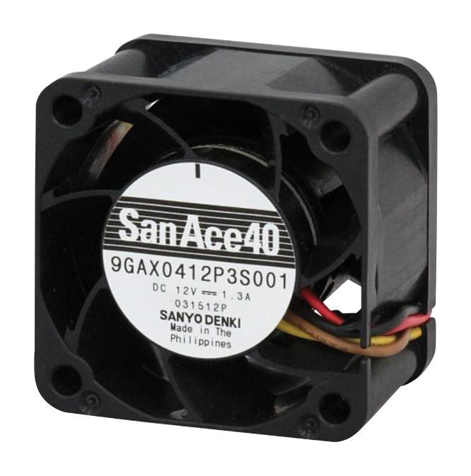 Sanyo Denki 9Gax0412P3K001 Axial Fan, 40Mm, 12Vdc, 28.6Cfm, 61Dba