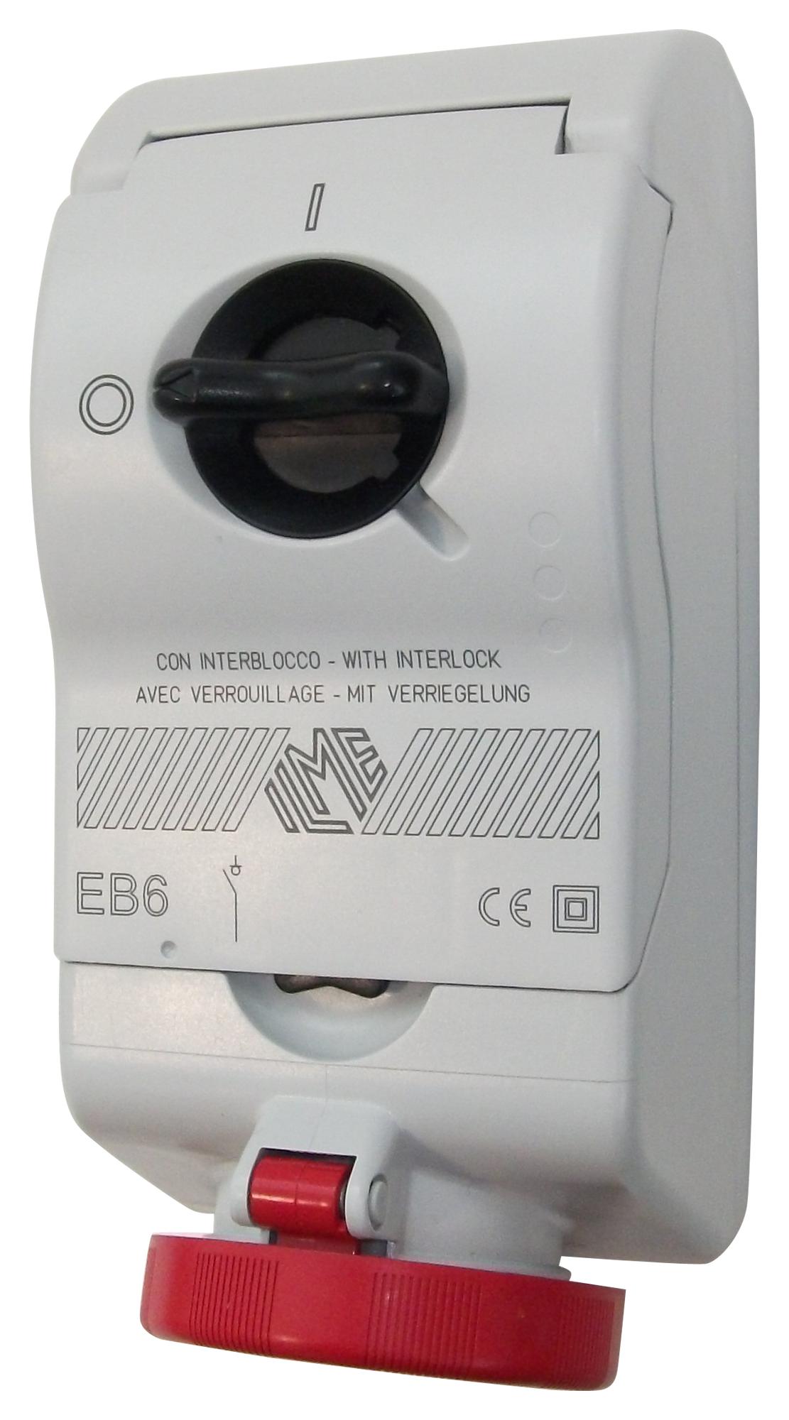 Ilme Ki1665Eb6 Switched Socket, 3P+N, 16A, 415V, Red