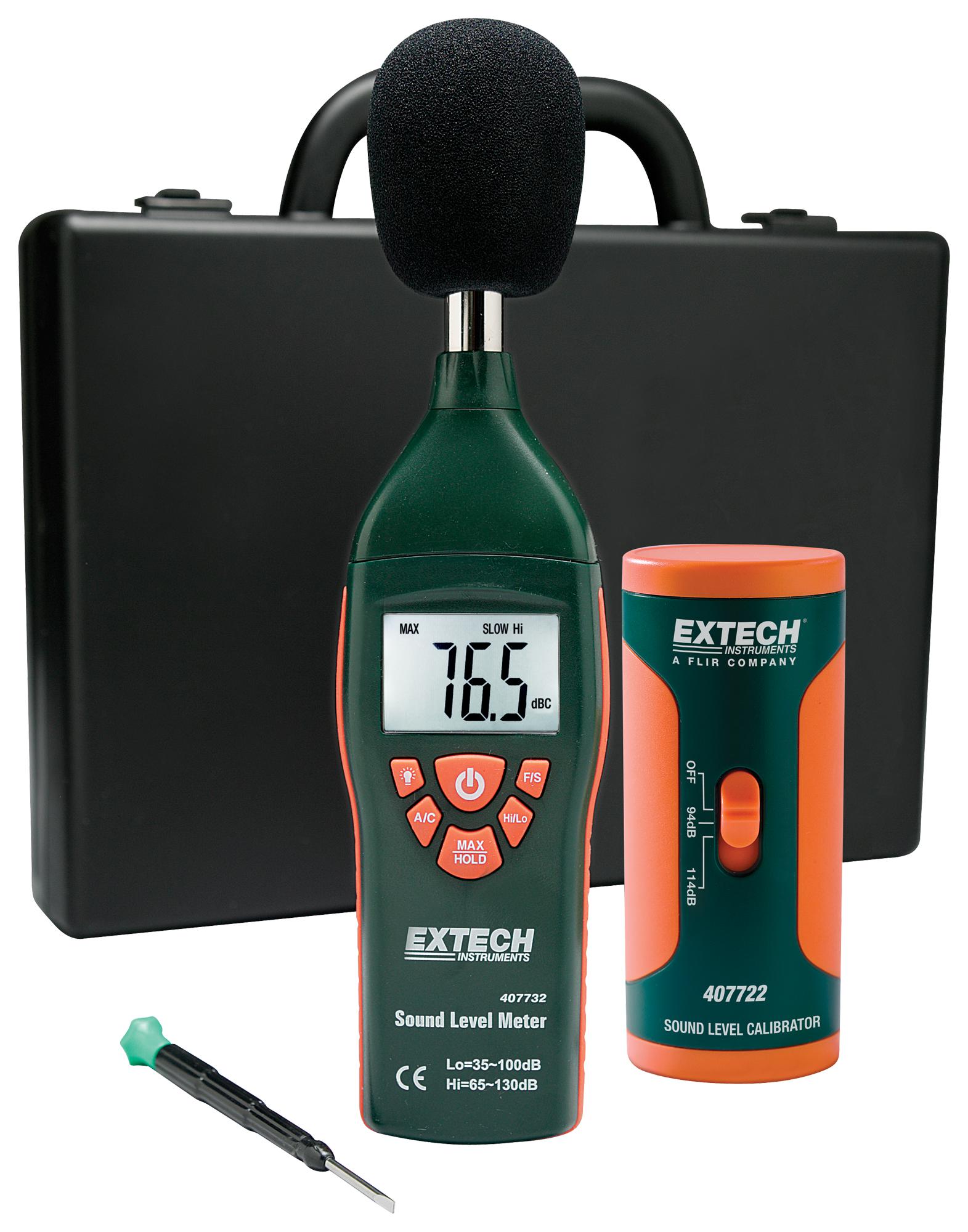 Extech Instruments 407732-Kit Sound Meter Kit, Type 2, 35 To 130 Db