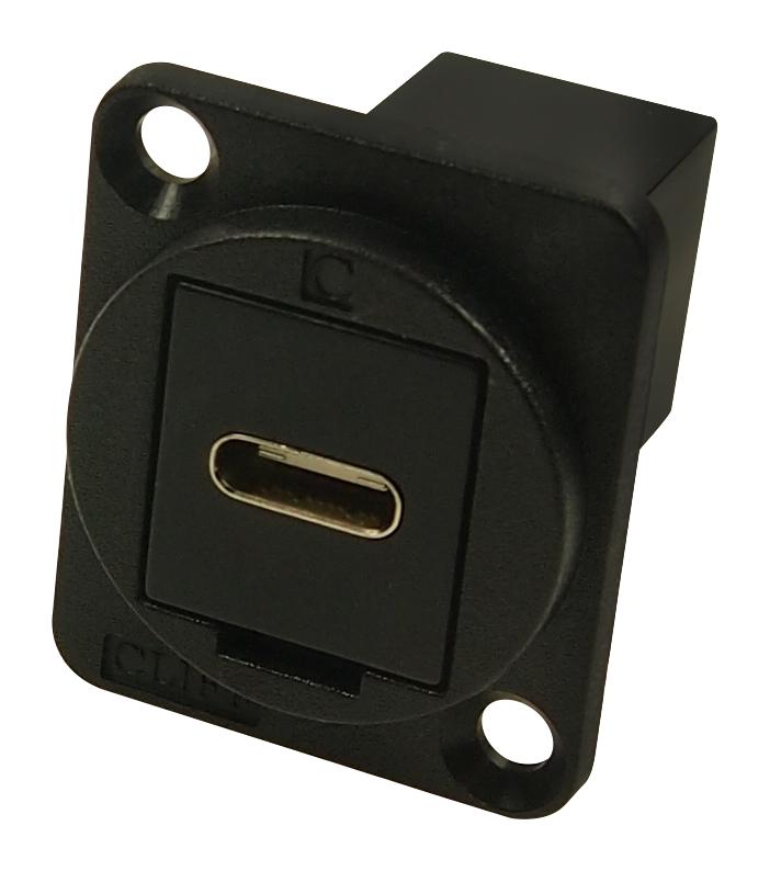 Cliff Electronic Components Cp30211Mb Usb Adapter, Type C Rcpt-Plug, Black