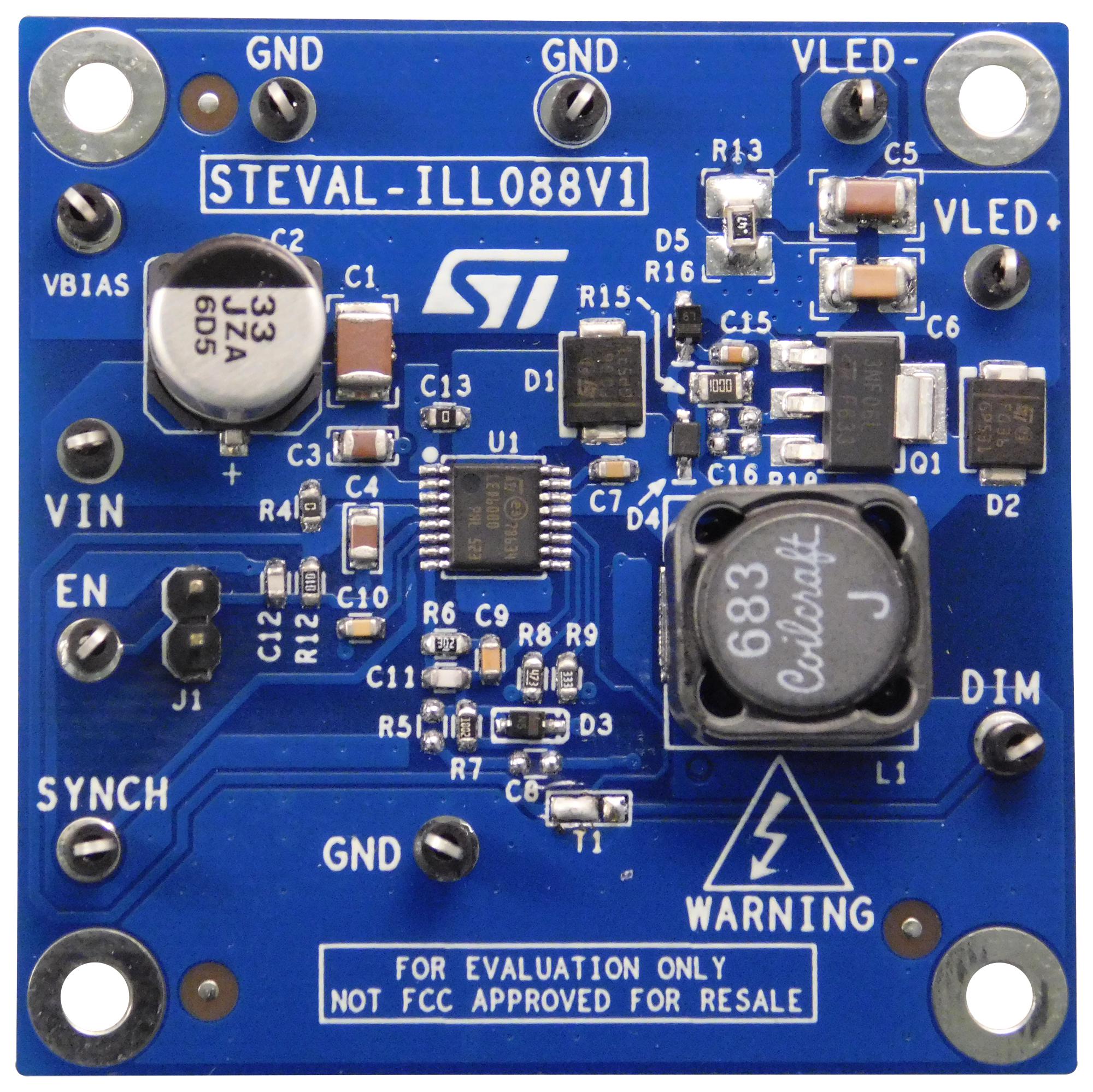 Stmicroelectronics Steval-Ill088V1 Eval Board, Buck-Boost Led Driver