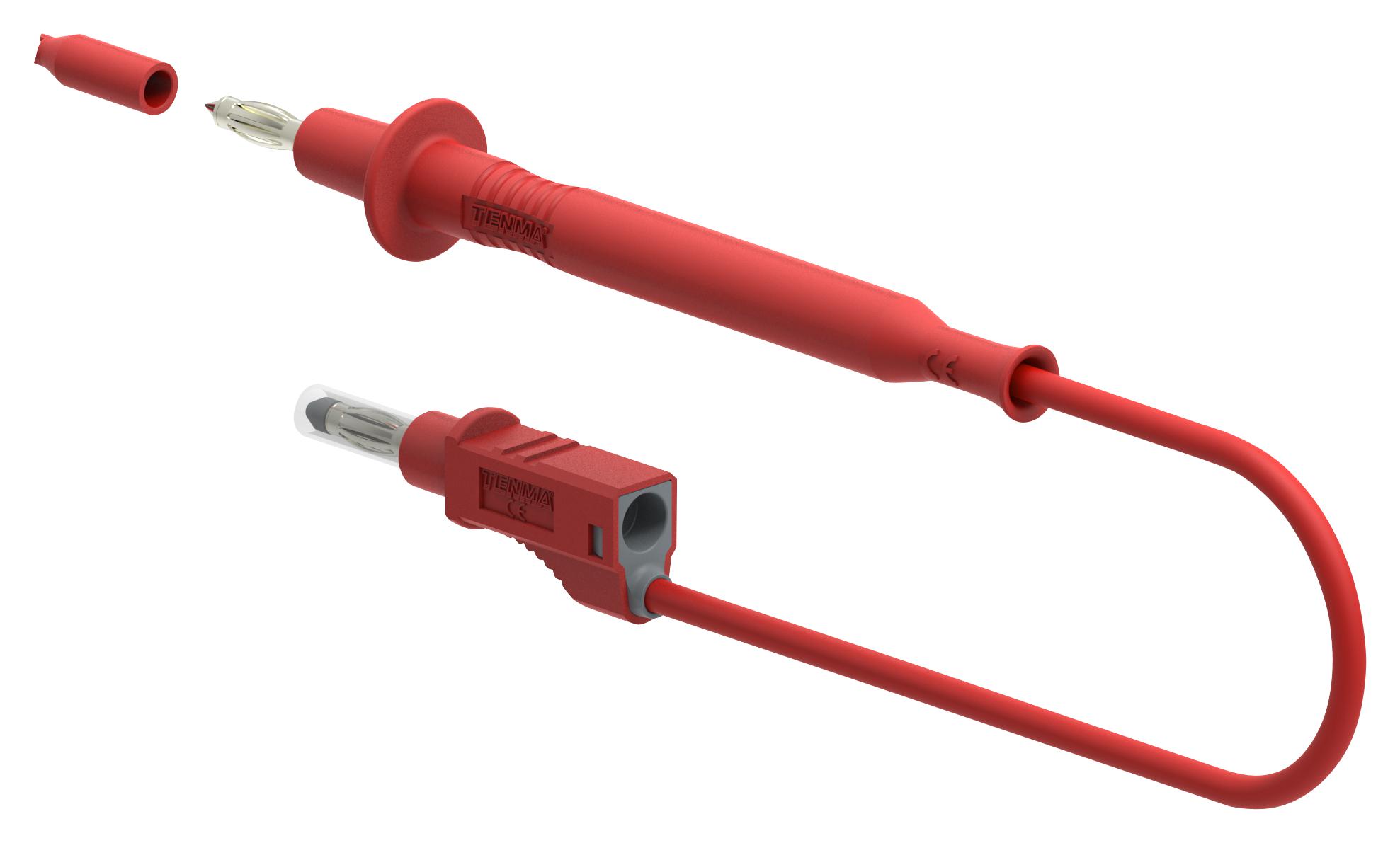 Tenma 76-040 4Mm Banana Tip Probe-Plug, Red, 1M