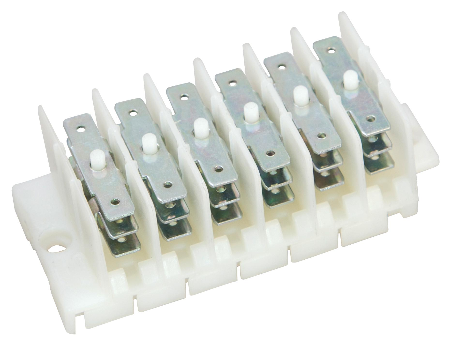 Hylec Hy508/6 F/f Terminal Block, 6P, M4 Screw, 6 Tab