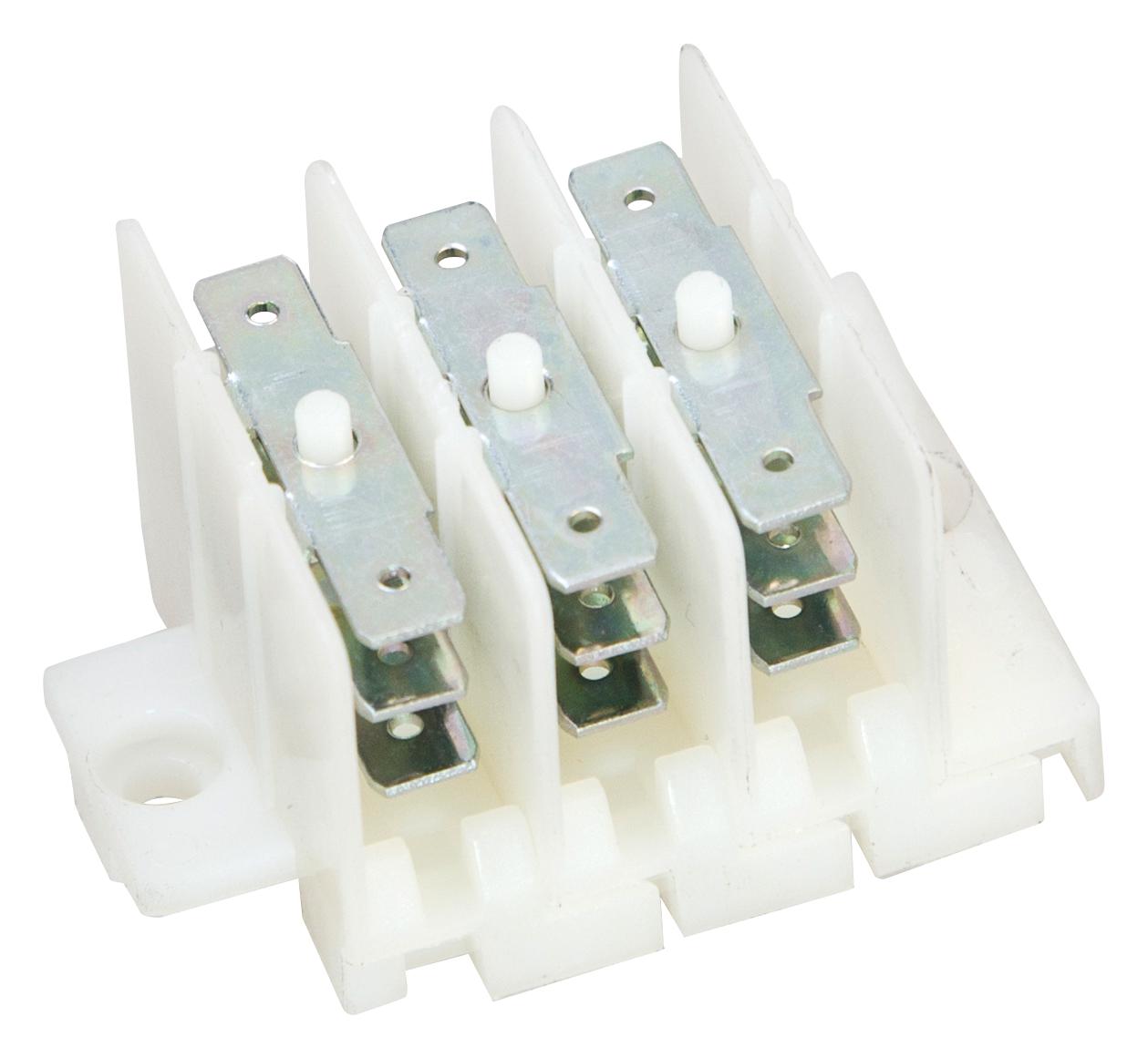 Hylec Hy508/3 F/f Terminal Block, 6P, M4 Screw, 6 Tab