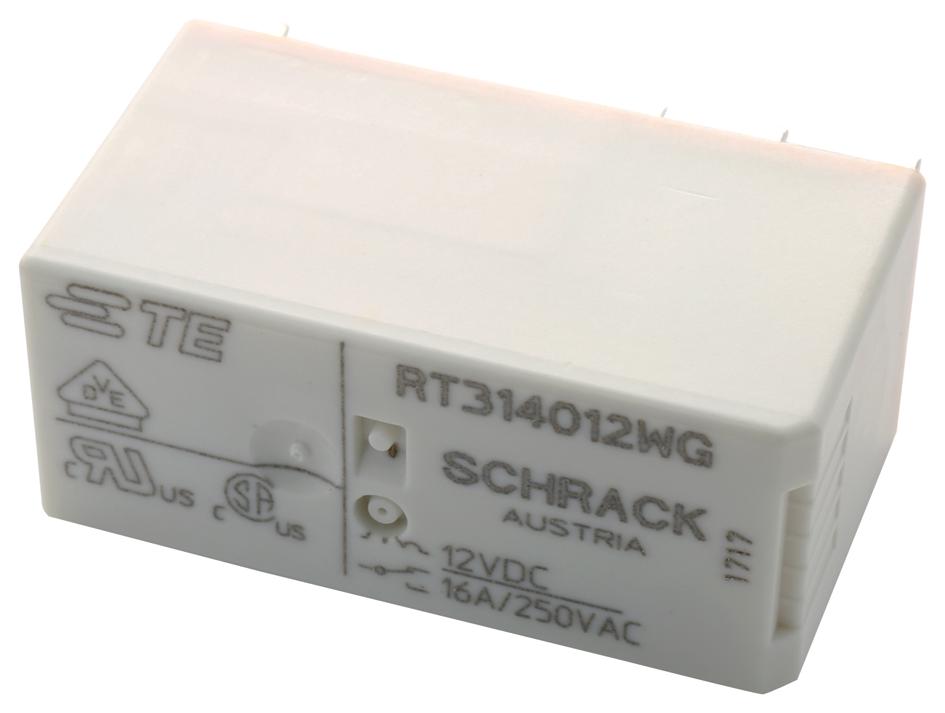 Schrack - Te Connectivity Rt314012Wg. Power Relay, Spdt, 16A, 250V, Th