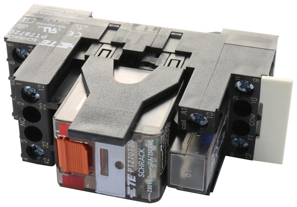 Schrack - Te Connectivity 6-1415074-1 Power Relay, Dpdt, 12A, 240Vac, Din Rail