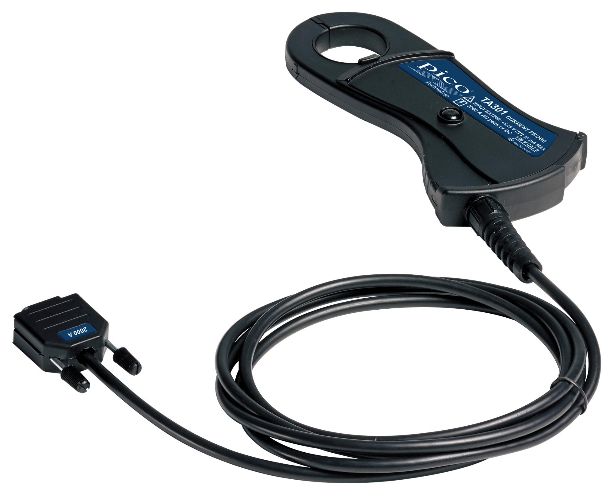 Pico Technology Ta301 2000A Current Probe D9 Ac/dc Current Probe, Clamp, 200A/2Ka