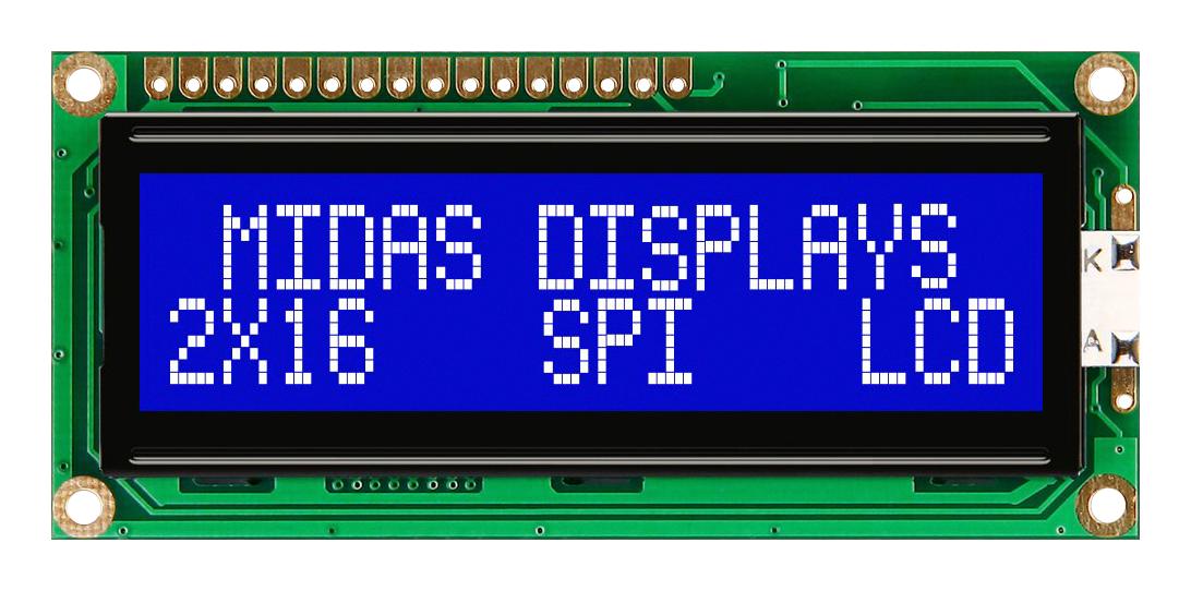 Midas Displays Mc21605C6W-Bnmlws-V2 Display, Alphanumeric, 16X2, White