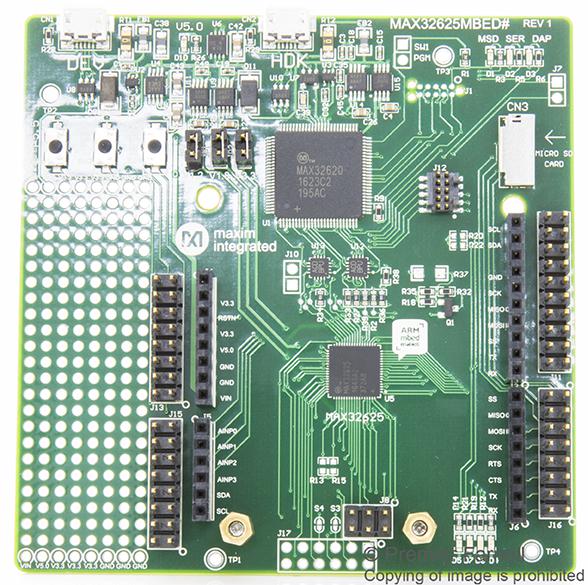 Analog Devices Max32625Mbed# Eval Board, Cortex-M4F Microcontroller