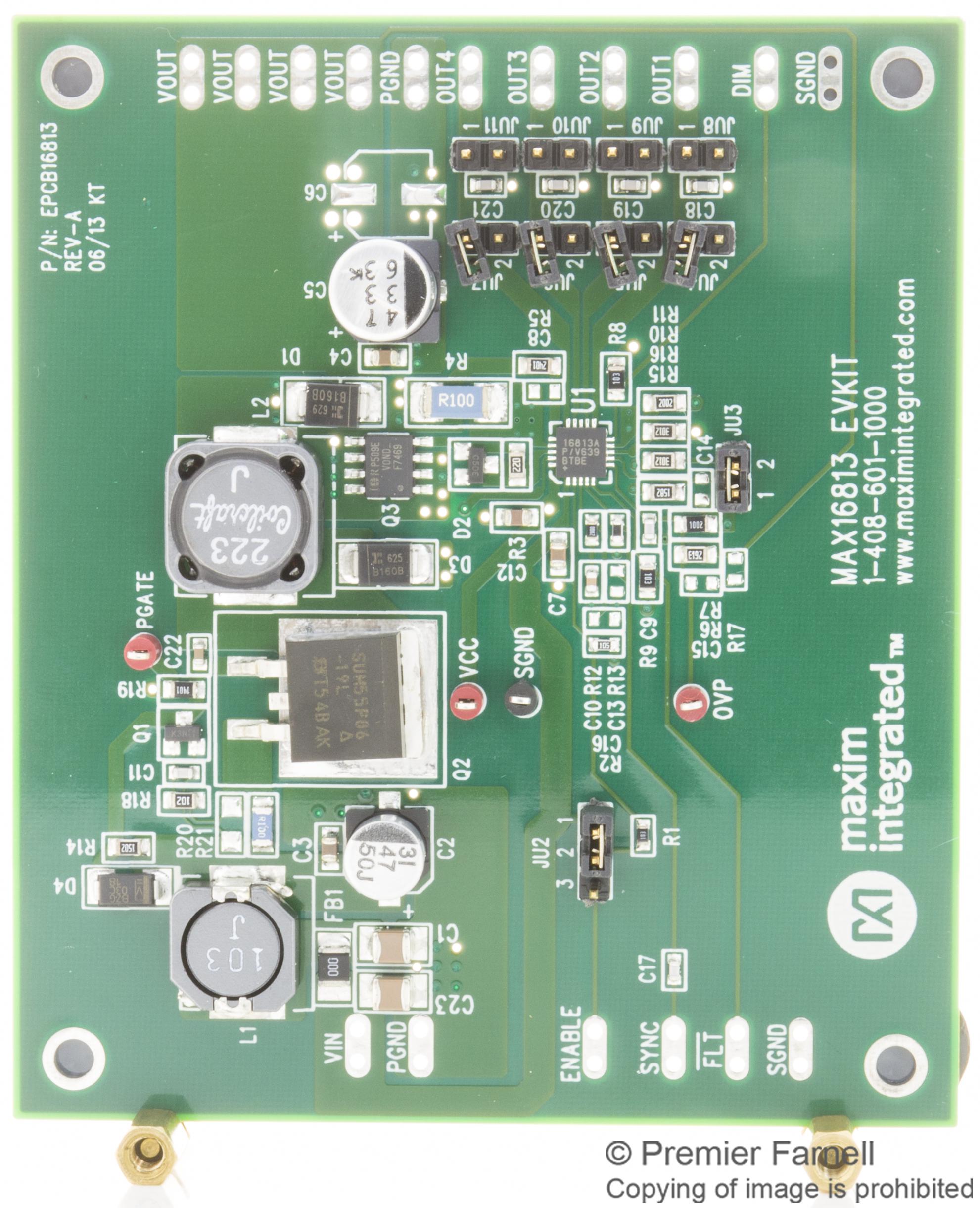 Analog Devices Max16813Evkit# Eval Brd, 4Ch,high-Brightness Led Driver