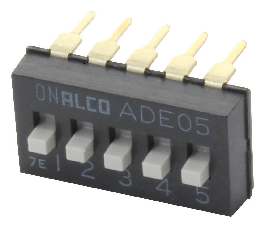 Alcoswitch - Te Connectivity Ade0504 Dip Switch, 5Pos, Spst, 0.1A, 24V, Th