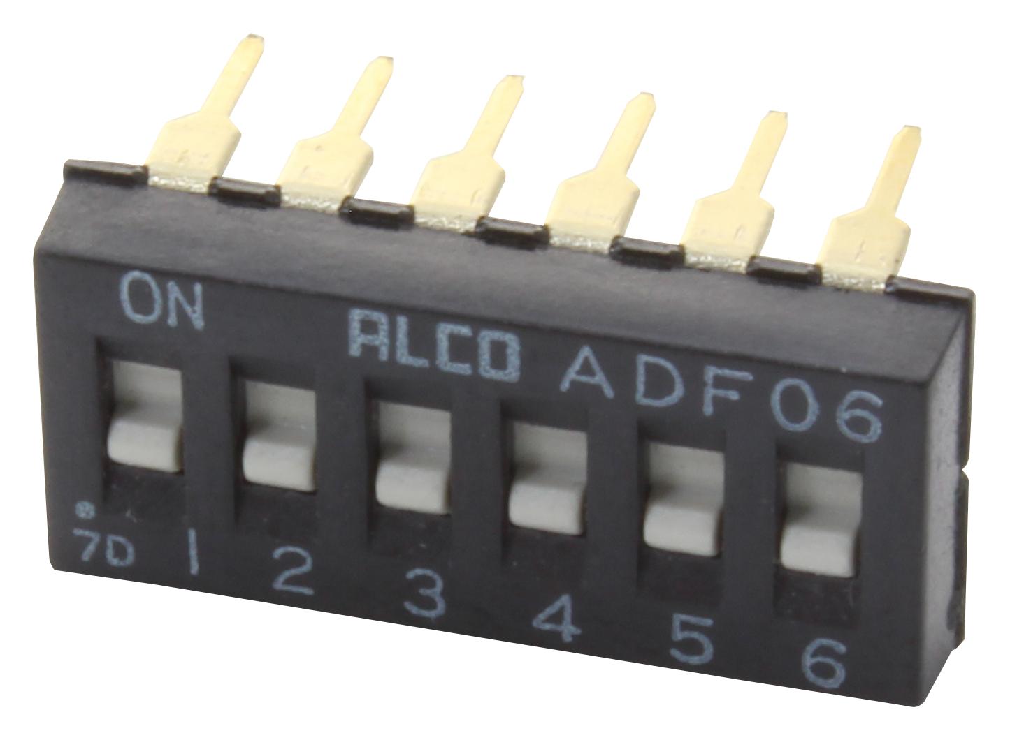 Alcoswitch - Te Connectivity Adf0604Hl Dip Switch, Spst, 0.1A, 24Vdc, Th