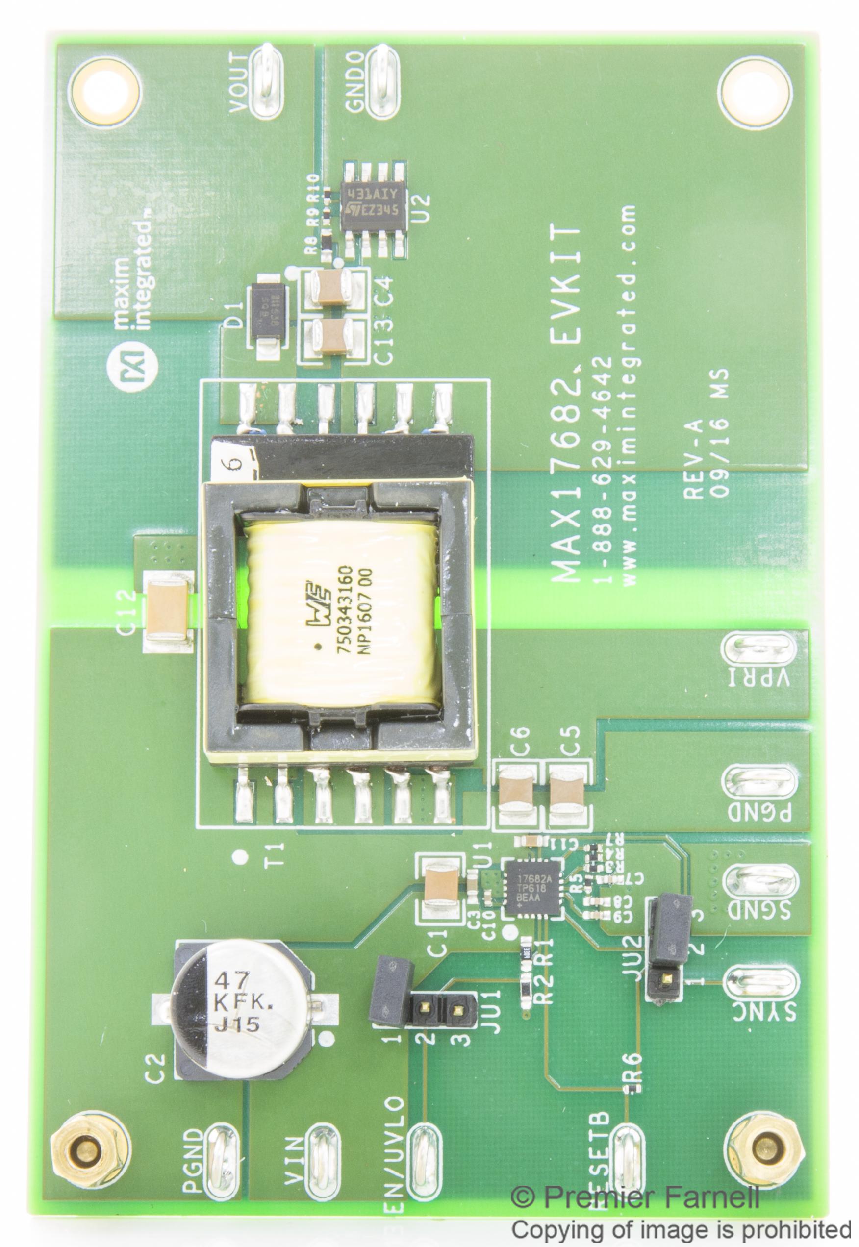 Analog Devices Max17682Evkit# Eval Board, Iso-Buck Dc/dc Converter