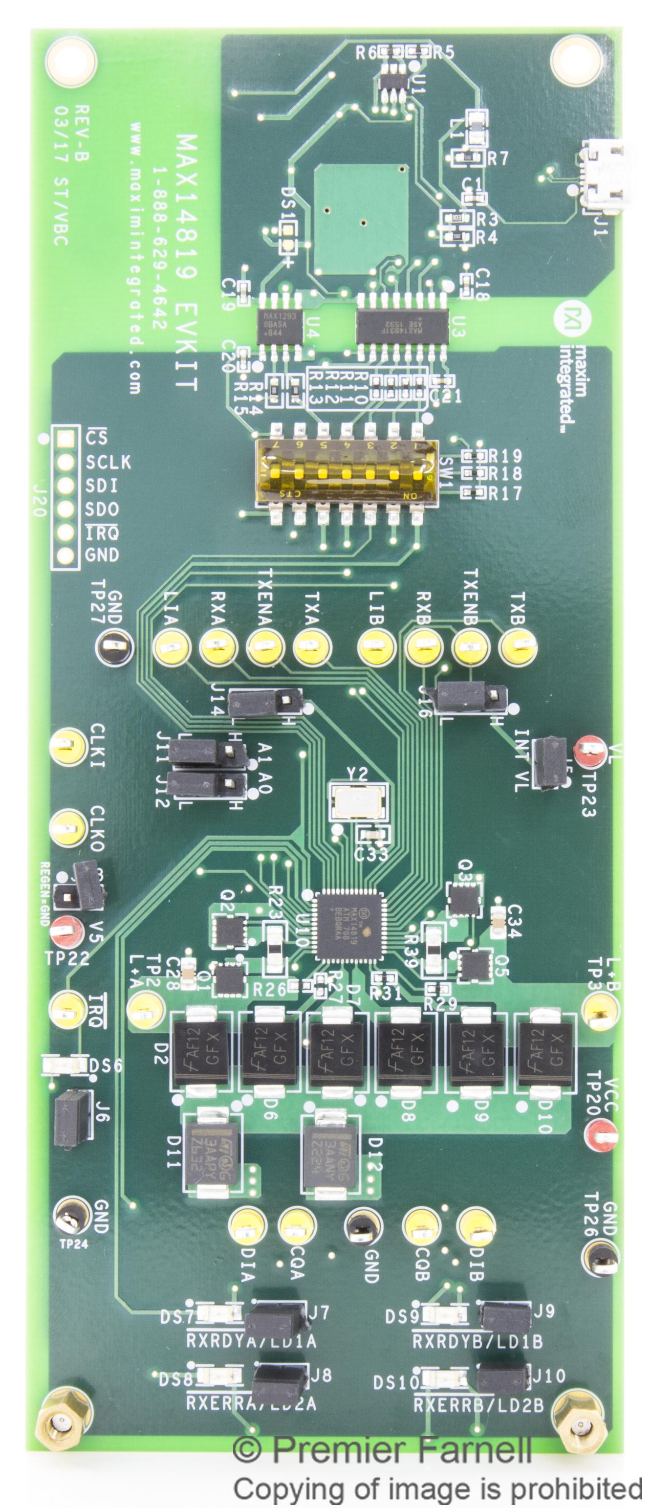 Analog Devices Max14819Evkit# Eval Board, 2-Ch, Io-Link Master Tx