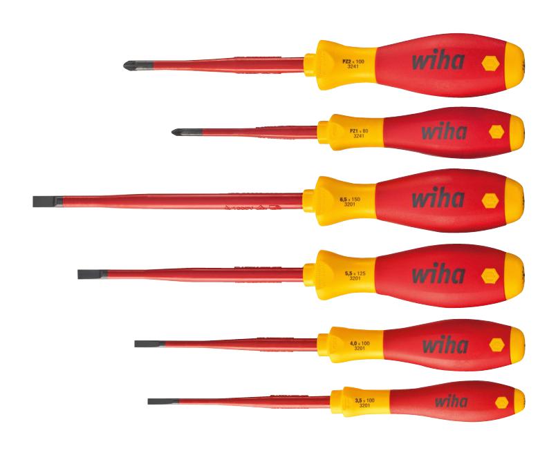 Wiha 36455 Screwdriver Set, Slotted/pozidriv, 6Pcs