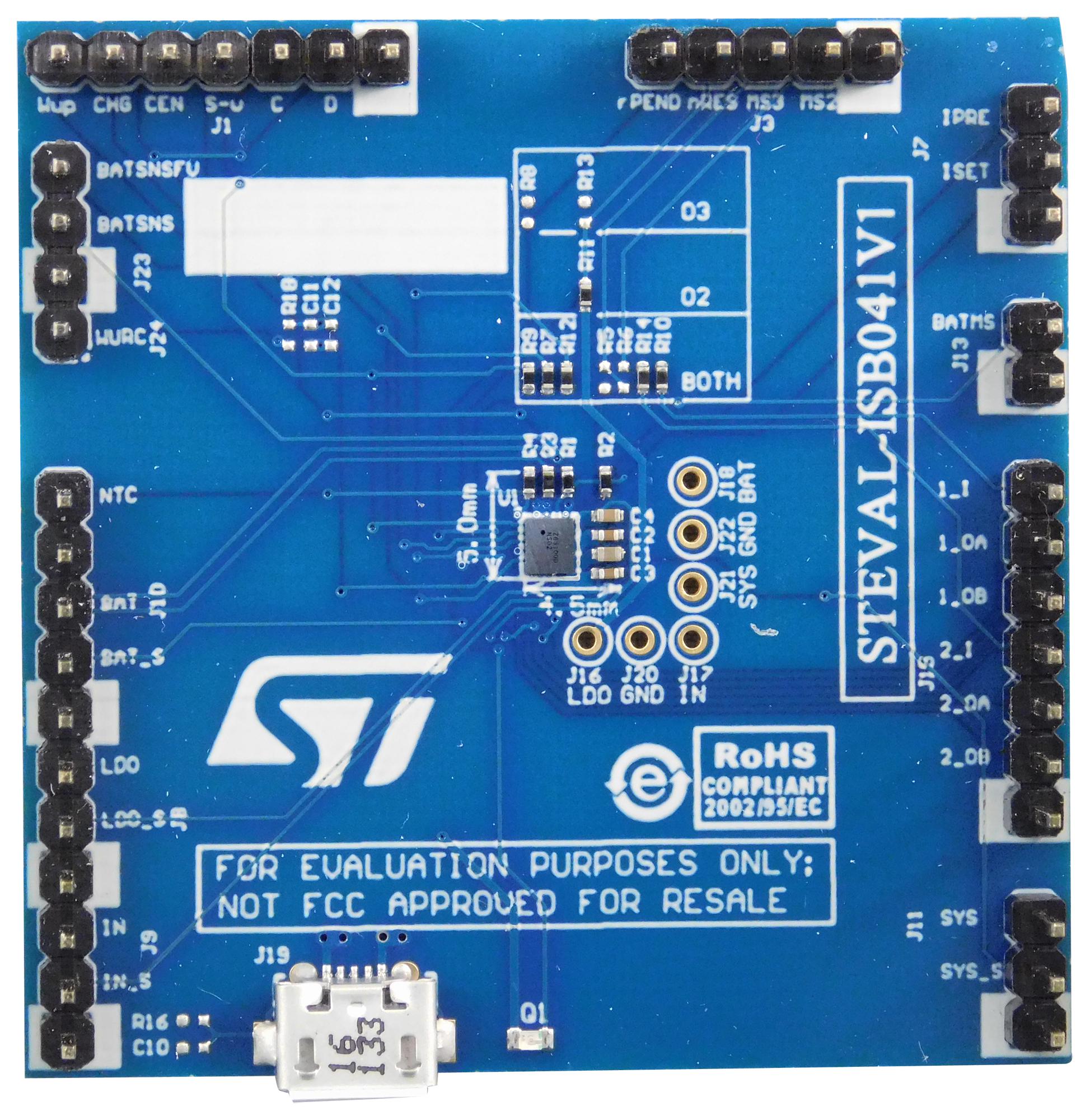 Stmicroelectronics Steval-Isb041V1 Eval Brd, Li-Ion/polymer Battery Charger