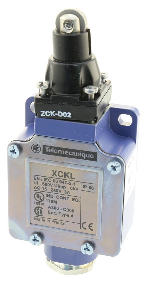 Telemecanique Sensors Xckl102 Limit Sw, Spst-No/nc, Plunger, 3A, 240V