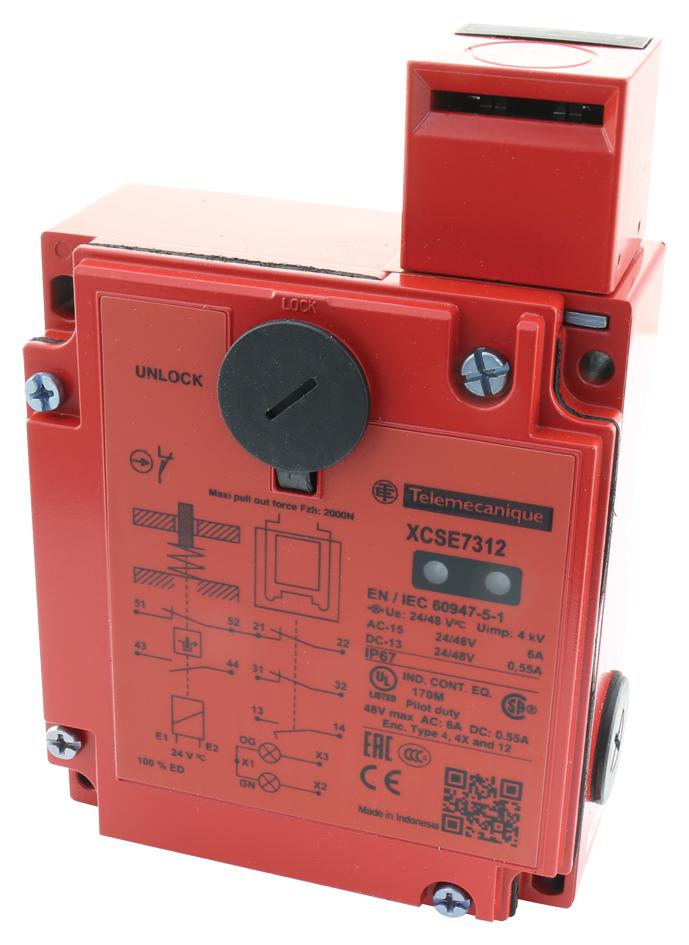 Telemecanique Sensors Xcse7312 Safety Interlock Sw, Dpst/spst, 3A, 120V