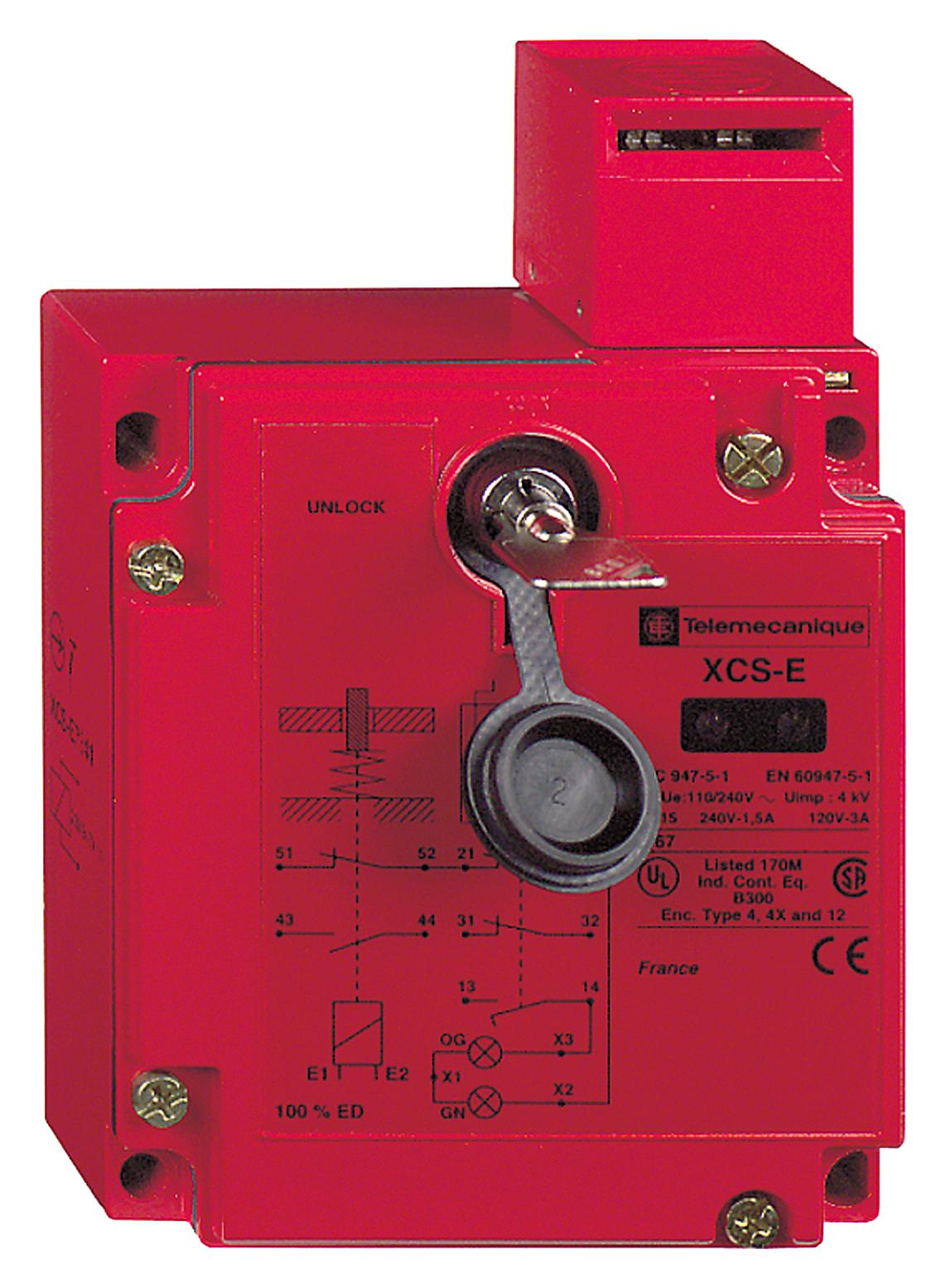 Telemecanique Sensors Xcse7512 Safety Interlock Sw, Dpst/spst, 3A, 120V