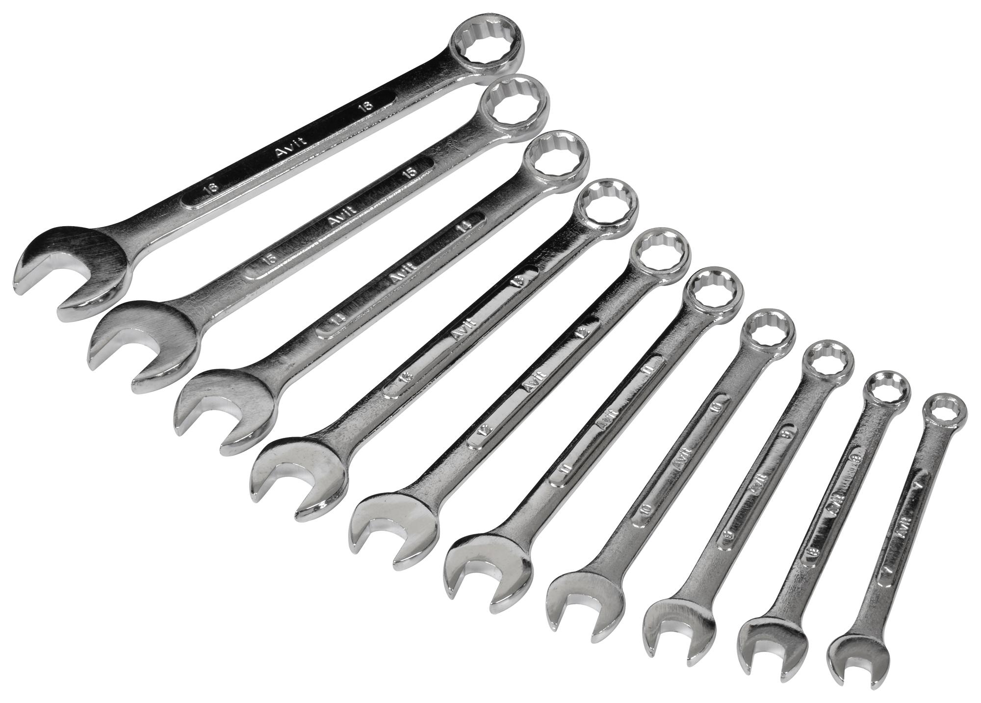 Avit Av07020 Combination Spanner Set, 7-16Mm