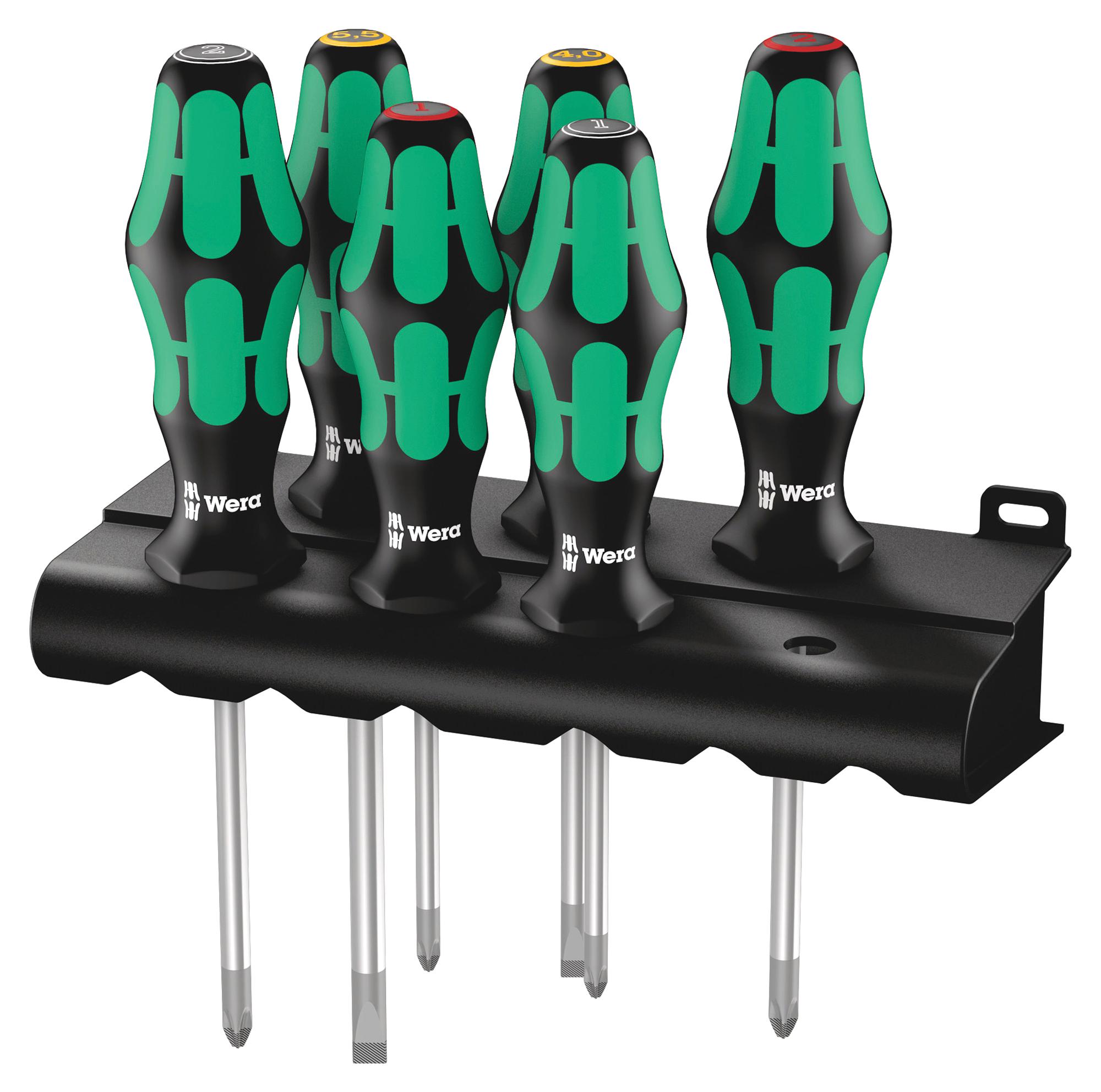 Wera 05105622001 Screwdriver Set, Ph/pz/slotted, 6Pc