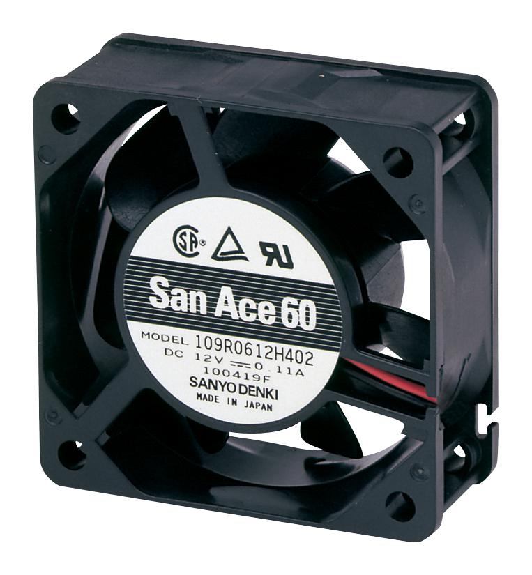 Sanyo Denki 109P0612S701 Axial Fan, 60Mm, 12Vdc, 17Cfm, 36Dba