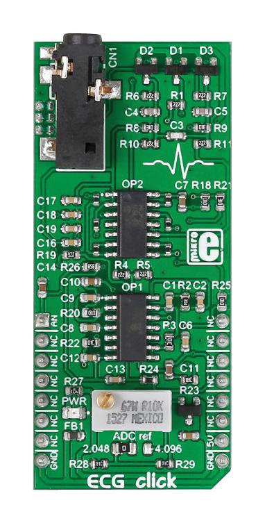 Mikroelektronika Mikroe-2455 Ecg Click, Easyboard Dev Platform